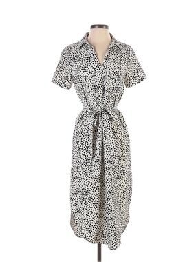 B Collection Bobeau Black & White Dalmatian Print/Polka Dot Maxi Dress XS
